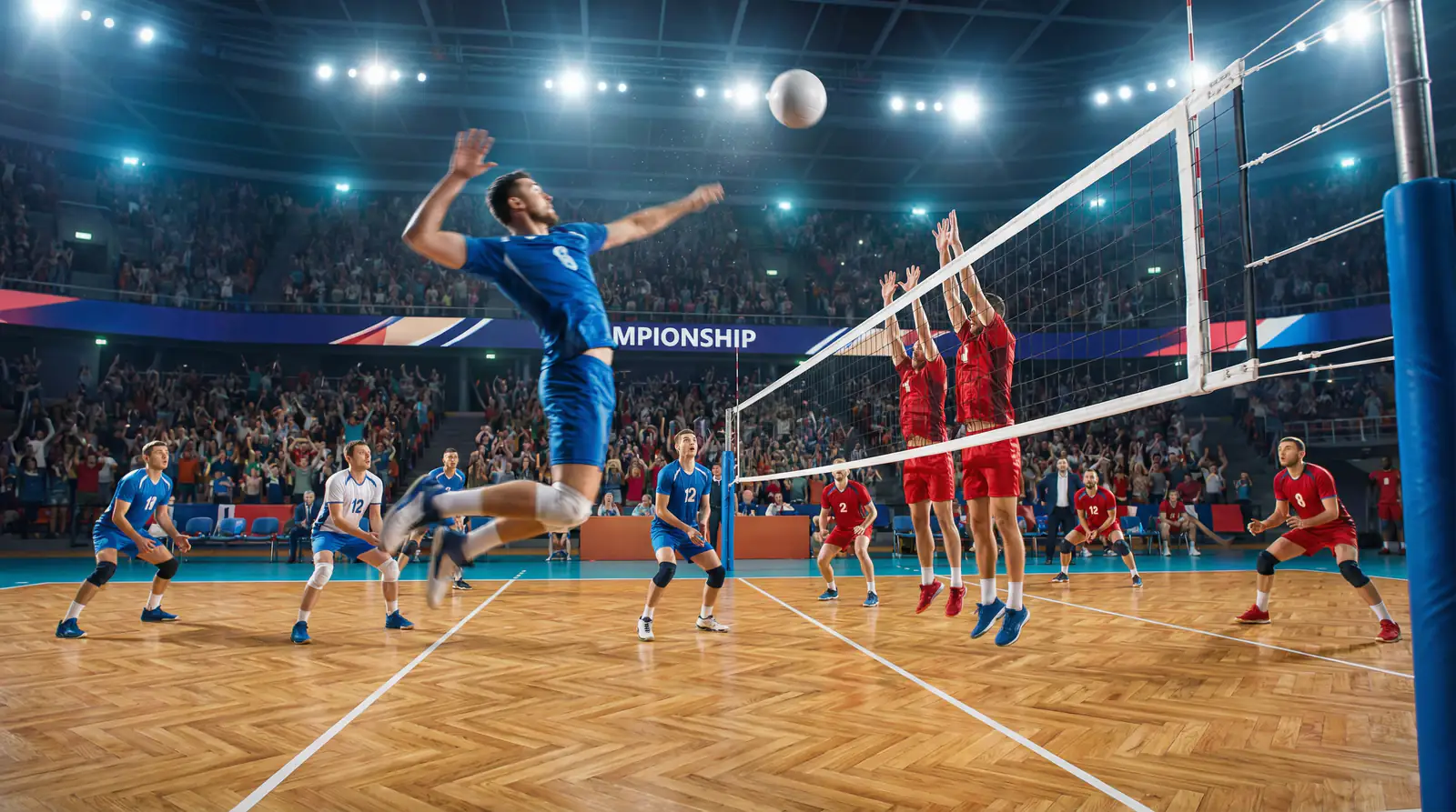 Volleyball Livewetten – Spannende Spielszene in der Volleyballhalle